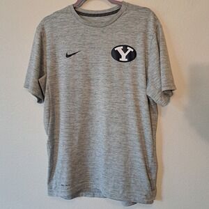 Nike BYU Cougars Kids Gray Dri-FIT Heathered Training T-Shirt Size Medium 32857X